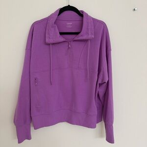 Old Navy Women's Purple Half-Zip Sweatshirt